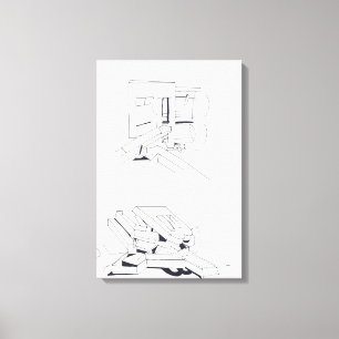 Building's Games with Letters Drawing 8 Canvas Print