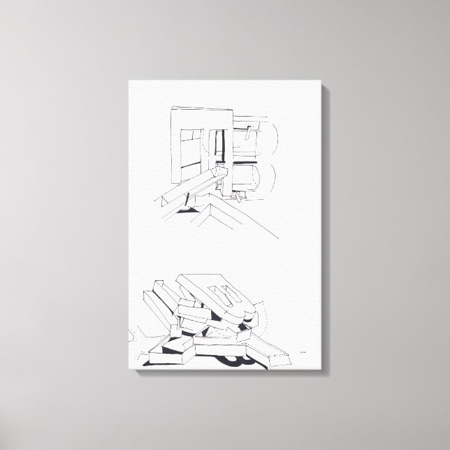 Building's Games with Letters Drawing 8 Canvas Print (Front)