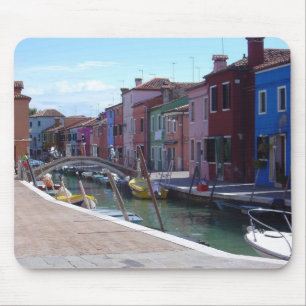 Buildings in Burano, Venice Mouse Mat