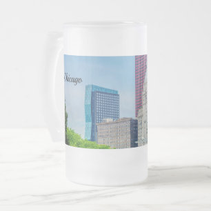 Buildings In Chicago Frosted Glass Beer Mug