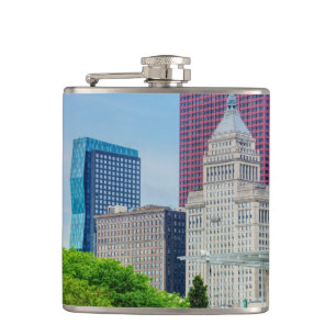 Buildings In Chicago Hip Flask