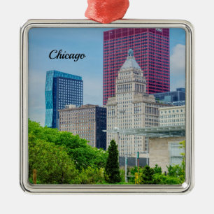 Buildings In Chicago Metal Ornament