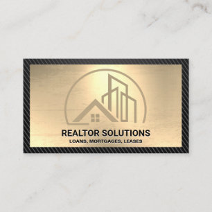 Buildings Logo   Gold   Carbon Fibre Business Card