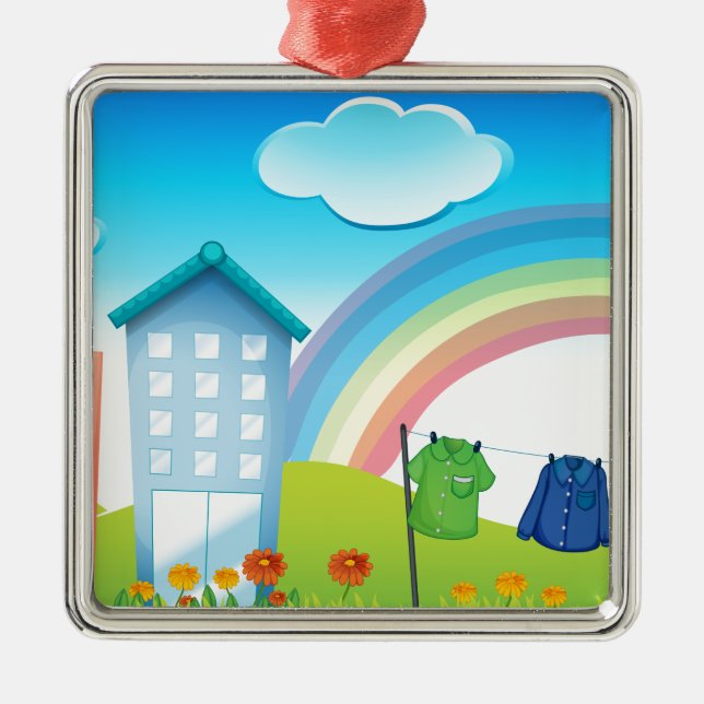 Buildings Metal Tree Decoration (Front)