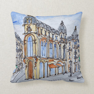 Buildings on Rue Reaumur, Paris, France Cushion