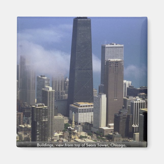 Buildings, view from top of Sears Tower, Chicago, Magnet (Front)