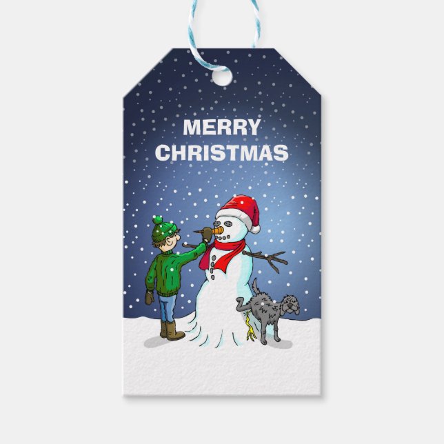 Builds a Beautiful Snowman Gift Tags (Front)
