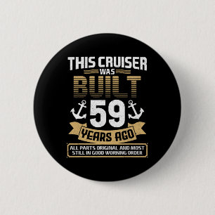 Built 59 Years Ago Vintage 59 Year Old 59th Birthd 6 Cm Round Badge