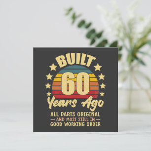 Built 60 Years Ago All Parts Original 60 Birthday Invitation