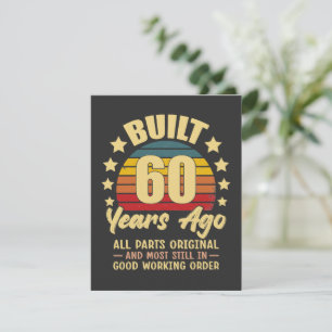 Built 60 Years Ago All Parts Original 60 Birthday Invitation
