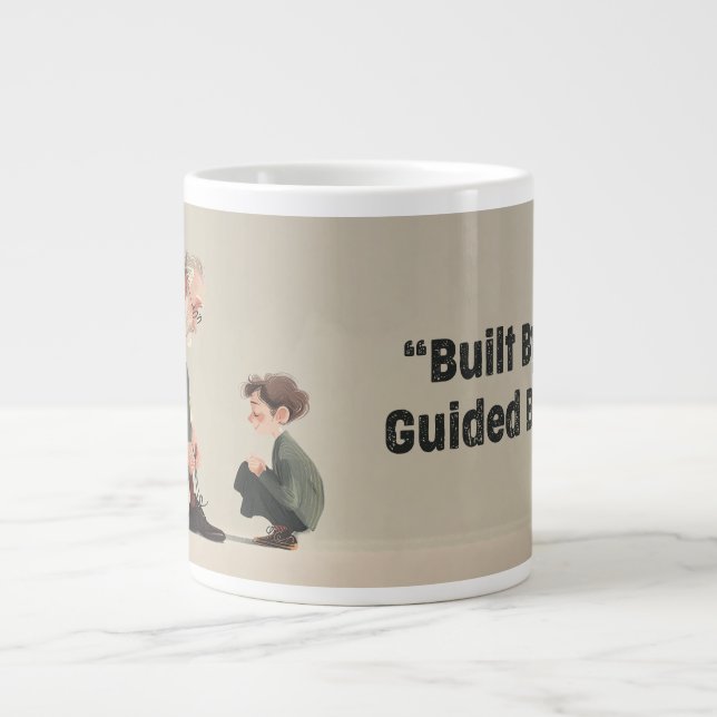 Built By Love. Guided By Dad Large Coffee Mug (Front)