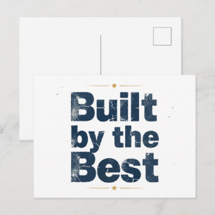 Built by the Best Typography Postcard