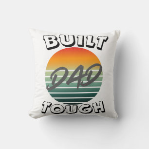 Built dad tough retro sunset dad T- shirt. Cushion