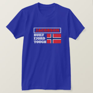 "Built Fjord Tough" and Norwegian Flag T-Shirt
