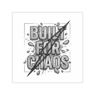 Built For Chaos Distressed Stone Typography Self-inking Stamp