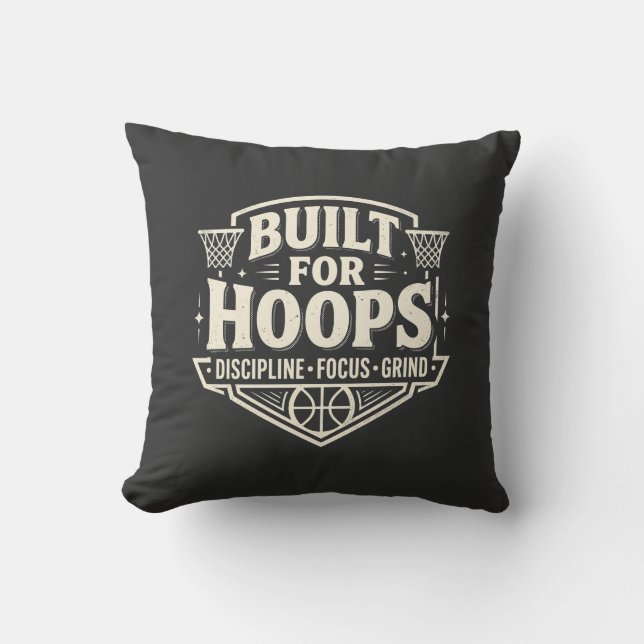 Built for Hoops Basketball Motivation Cushion (Front)