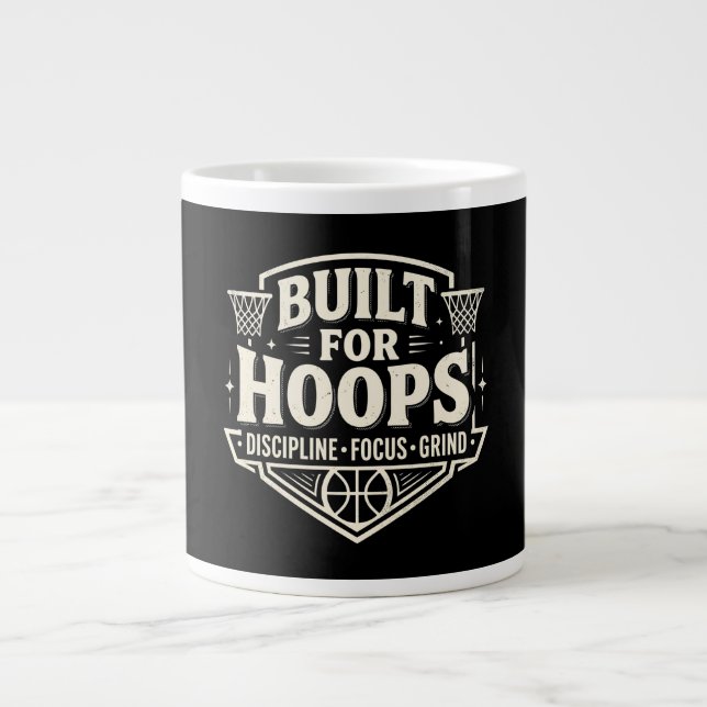 Built for Hoops Basketball Motivation Large Coffee Mug (Front)