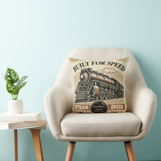 Built for Speed – Customisable Steam Train  Cushion