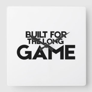 Built For The Long Game Minimalist Square Clock
