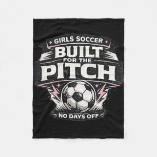 Built For The Pitch Girls Soccer Design Comfort Co Fleece Blanket