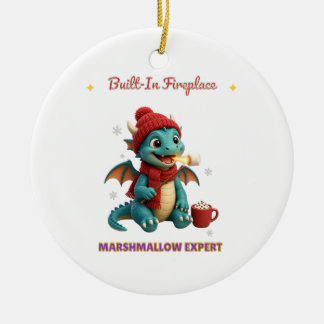 Built-In Fireplace Cosy Winter Dragon Ornament