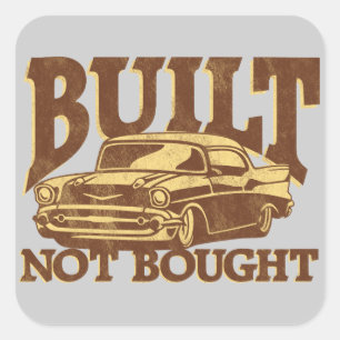 BUILT NOT BOUGHT Shoebox 57 Toolbox Square Sticker