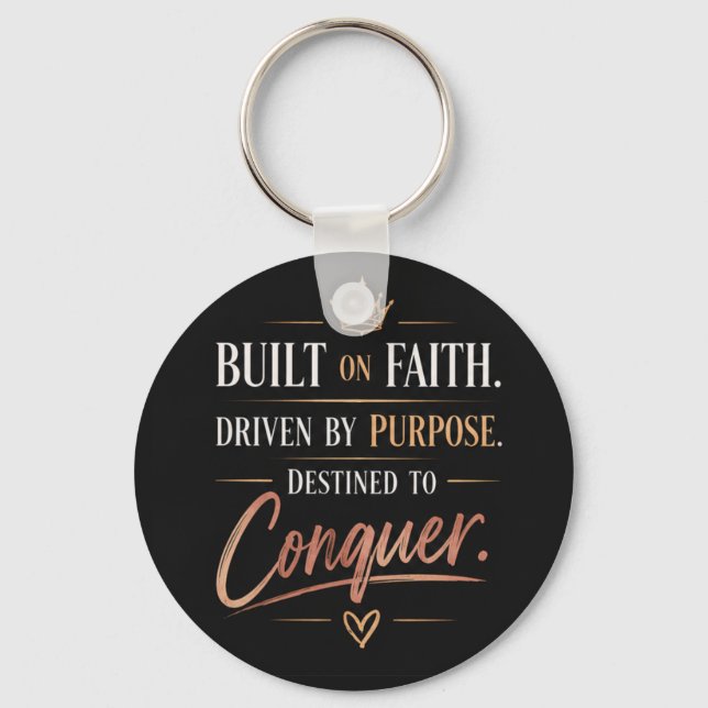 Built on Faith Driven by Purpose  Key Ring (Front)