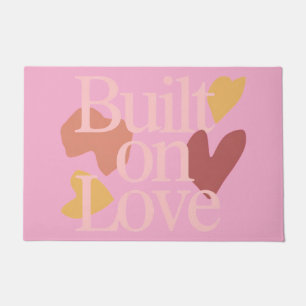 Built on Love Romantic Quote Valentines Doormat