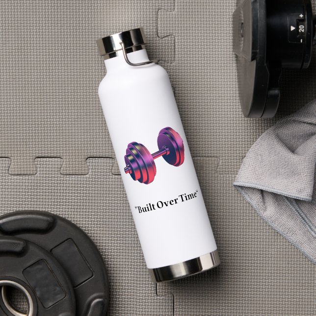 Built Over Time Motivational Water Bottle – Fitnes (Gym (Rotated))