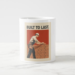 Built To Last Mason Construction Worker Art - Prof Large Coffee Mug