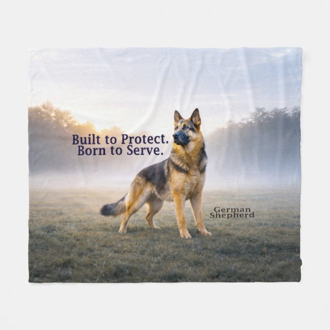 Built to Protect German Shepherd Fleece Blanket (Front (Horizontal))
