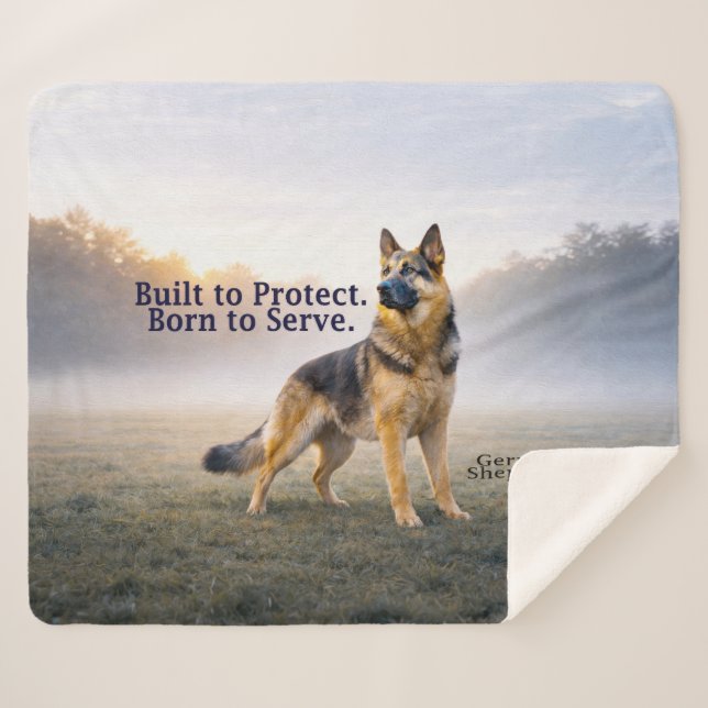 Built to Protect German Shepherd Sherpa Blanket (Front (Horizontal))