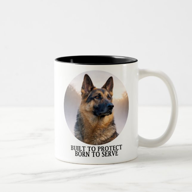 Built to Protect German Shepherd Two-Tone Coffee Mug (Right)
