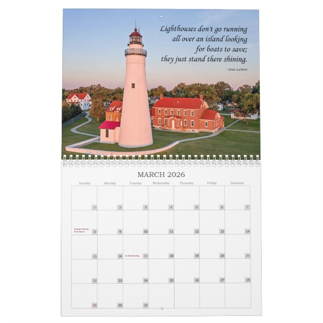 Built to Serve Lighthouse Calender Calendar (Mar 2026)