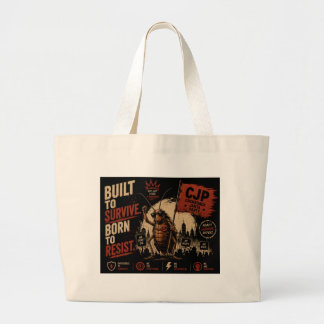 Built to Survive, Born to Resist Cockroach Graphic Large Tote Bag