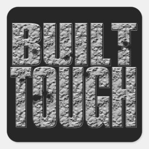 BUILT TOUGH.Hardcore Strong Muscle Man.Sticker Square Sticker