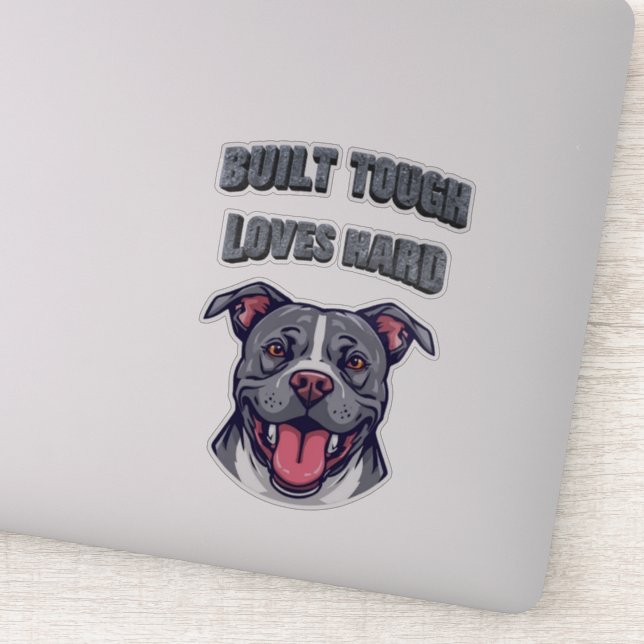 Built Tough Pit Bull - Bully Dog Lover Graphic Art (Detail)