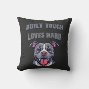 Built Tough Pit Bull   Bully Dog Lover Graphic Art Cushion