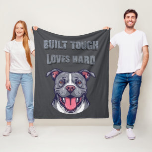 Built Tough Pit Bull - Bully Dog Lover Graphic Art Fleece Blanket