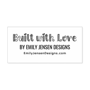 Built with Love #1 Craft Business Name Website URL Self-inking Stamp