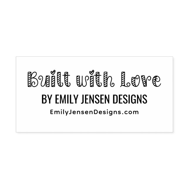 Built with Love #1 Craft Business Name Website URL Self-inking Stamp (Design)