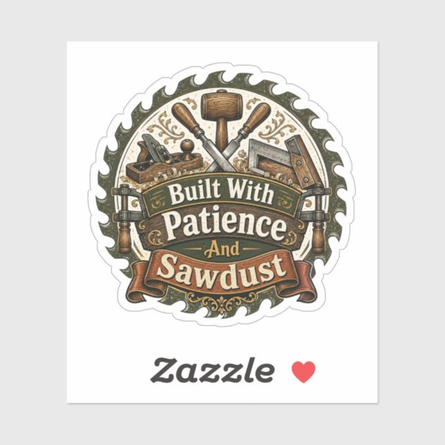 Built With Patience And Sawdust Sticker (Sheet)