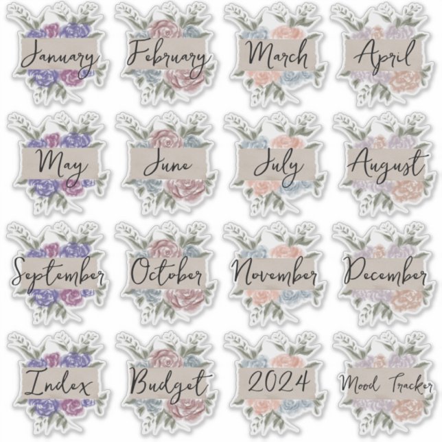 BuJo Cover Pages Custom Cut Transparent Stickers (Front)