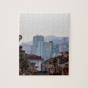 Bukchon Hanok Village Contrast Jigsaw Puzzle