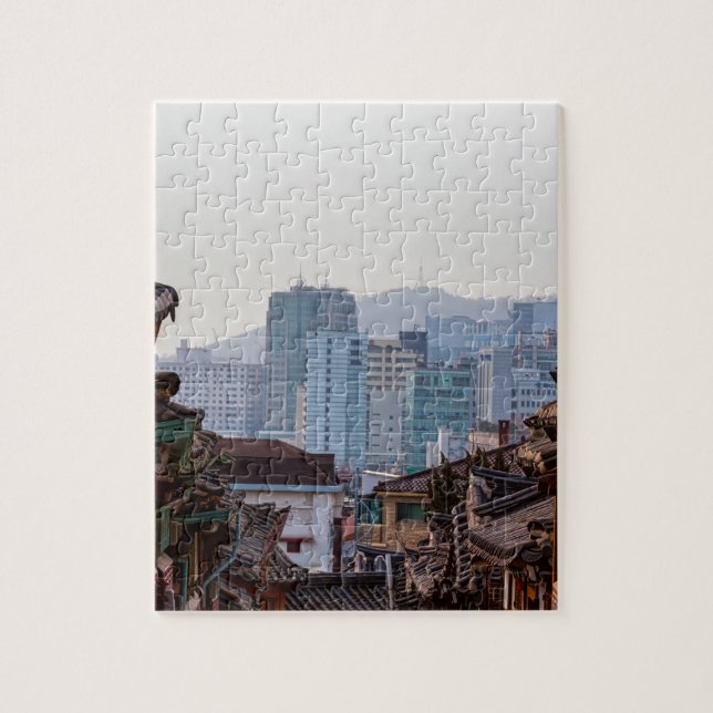 Bukchon Hanok Village Contrast Jigsaw Puzzle (Vertical)