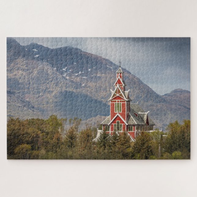 Buksnes kirke Lofoten Jigsaw Puzzle (Horizontal)