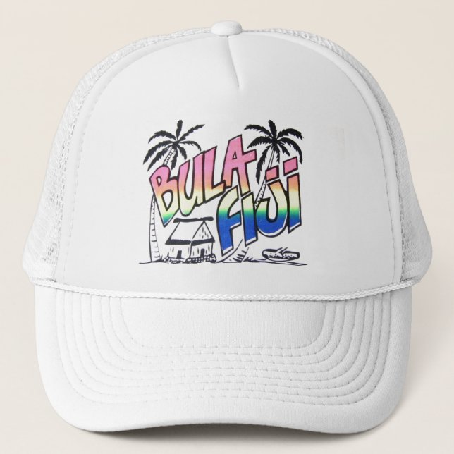 Bula Fiji Mesh Trucker Hat Cap (Front)