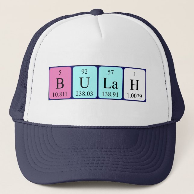 Bulah periodic table name hat (Front)