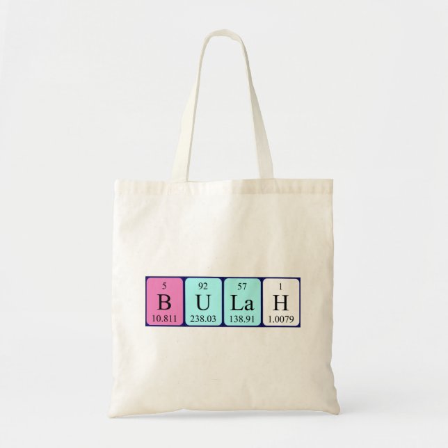 Bulah periodic table name tote bag (Front)