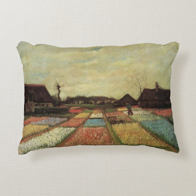 Bulb Fields by Vincent van Gogh Decorative Cushion (Front)